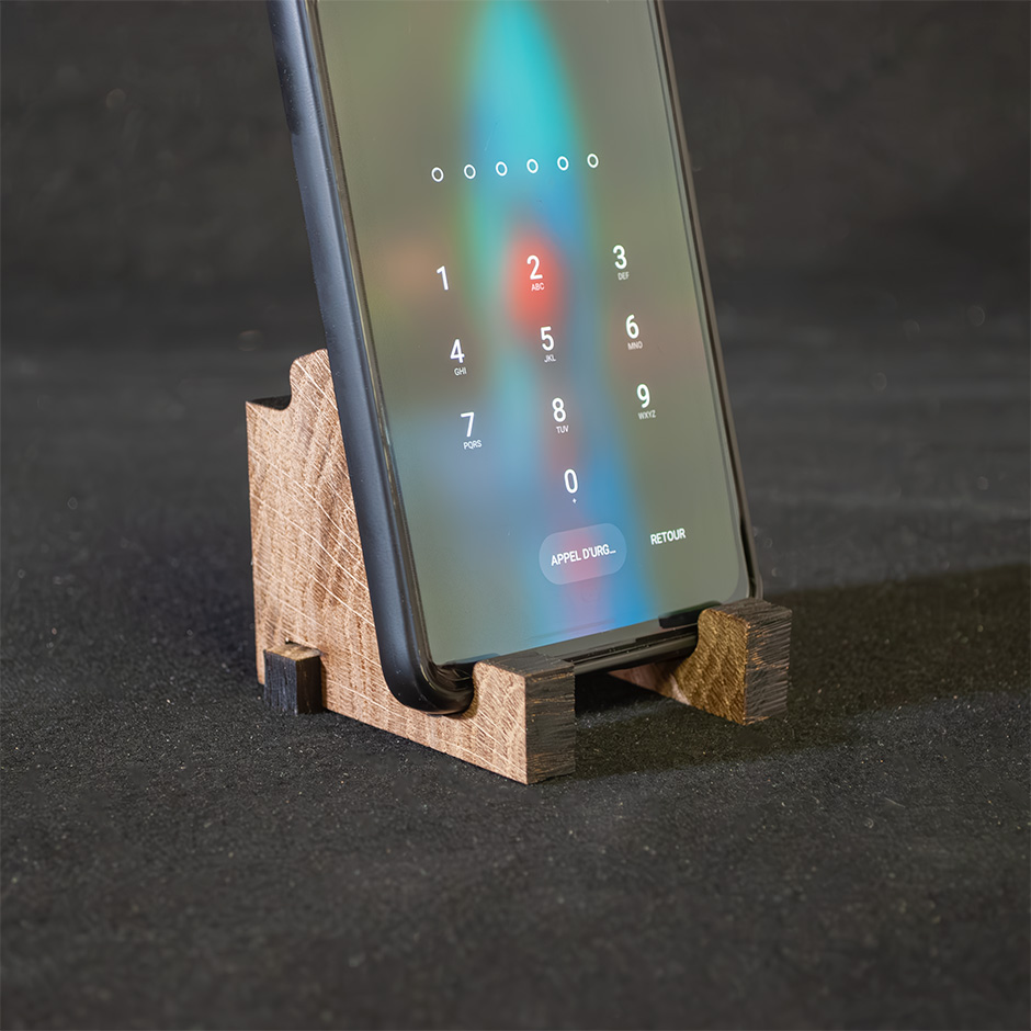 Support de téléphone en bois de bout – Réemploi de parquet – Image 5