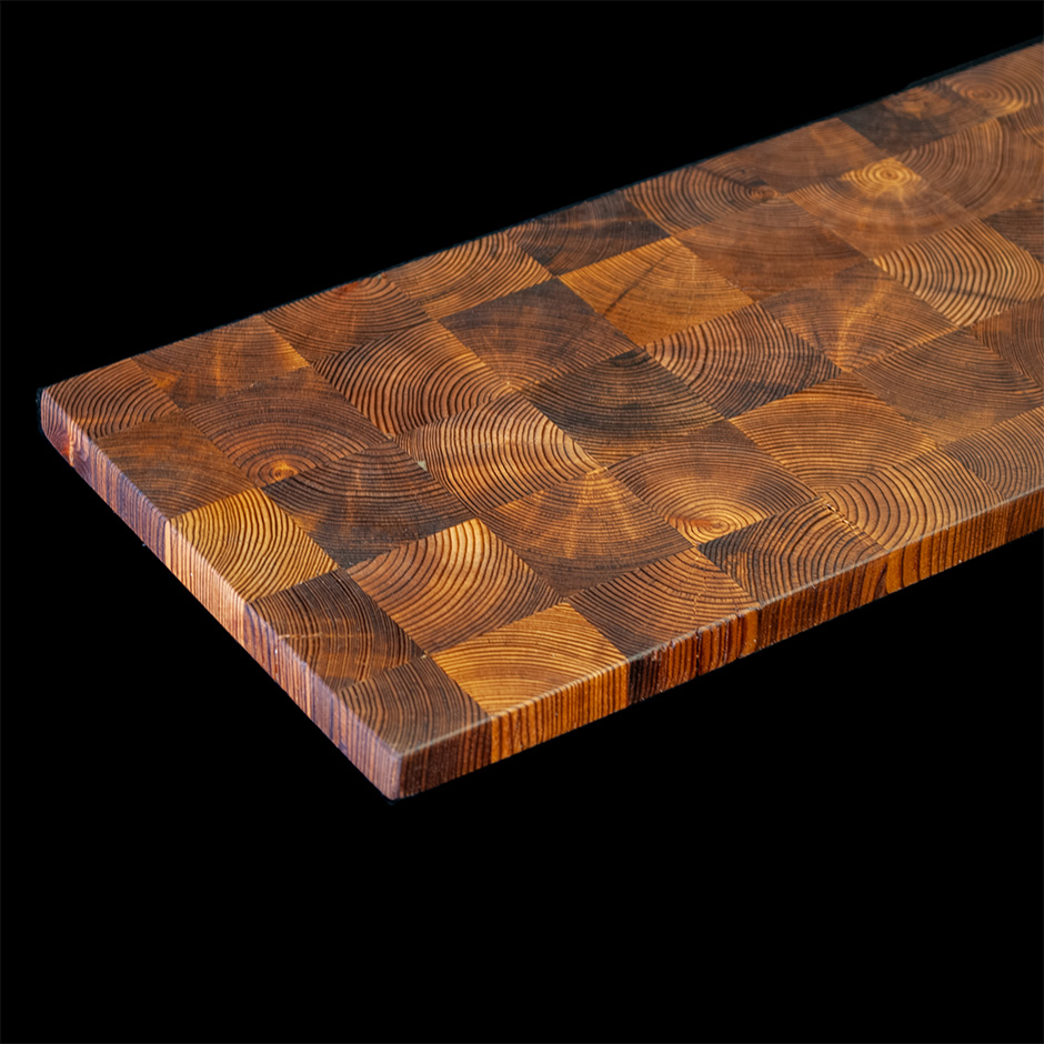 Planche en bois de bout – Mélèze fumé à cœur – Image 2