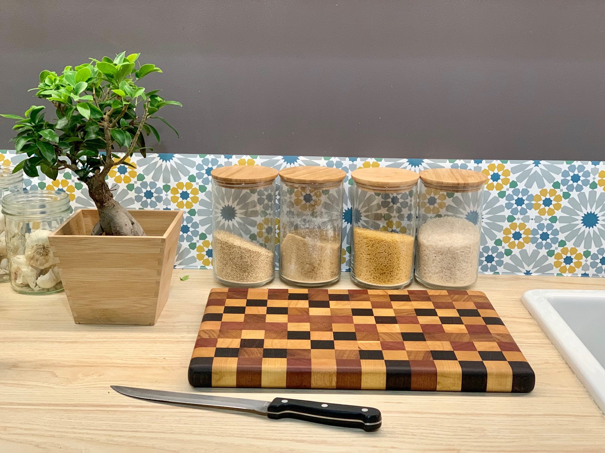 Planche patchwork en bois de bout – Multiessences